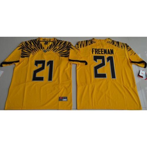 6861d72f93834_1 Ducks #21 Royce Freeman Yellow Limited Stitched NCAA Jersey