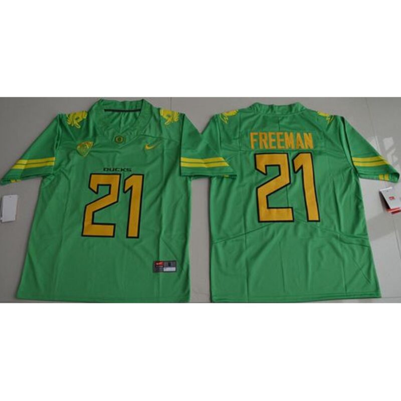6861d732dcca4_1 Men's Ducks #21 Royce Freeman Apple Green Electric Lightning Limited Stitched Jersey