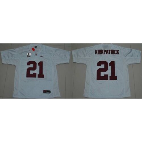 6861d75894b79_1 Crimson Tide #21 Dre Kirkpatrick White 2016 College Football Playoff National Championship Patch Stitched NCAA Jersey
