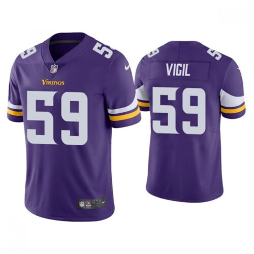 6861d7634891c_1 Men's Minnesota Vikings #59 Nick Vigil Purple Vapor Untouchable Limited Stitched Jersey