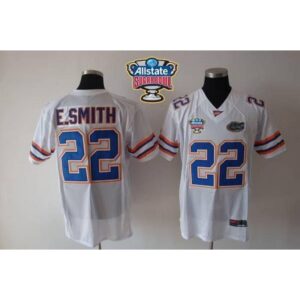 6861d7825aa10_1 Gators #22 E.Smith White Allstate Sugar Bowl Stitched NCAA Jersey