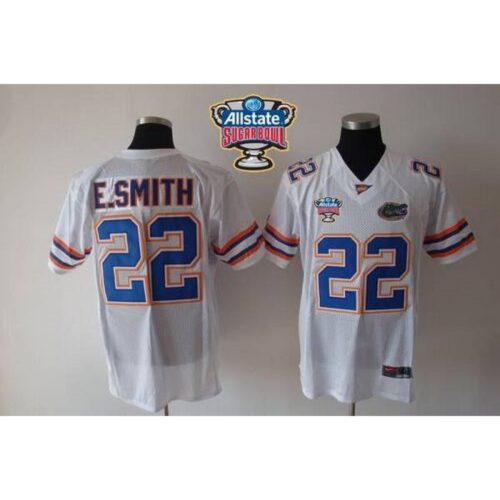 6861d7825aa10_1 Gators #22 E.Smith White Allstate Sugar Bowl Stitched NCAA Jersey