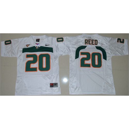 6861d7936b0a6_1 Hurricanes #20 Ed Reed White Stitched Youth NCAA Jersey