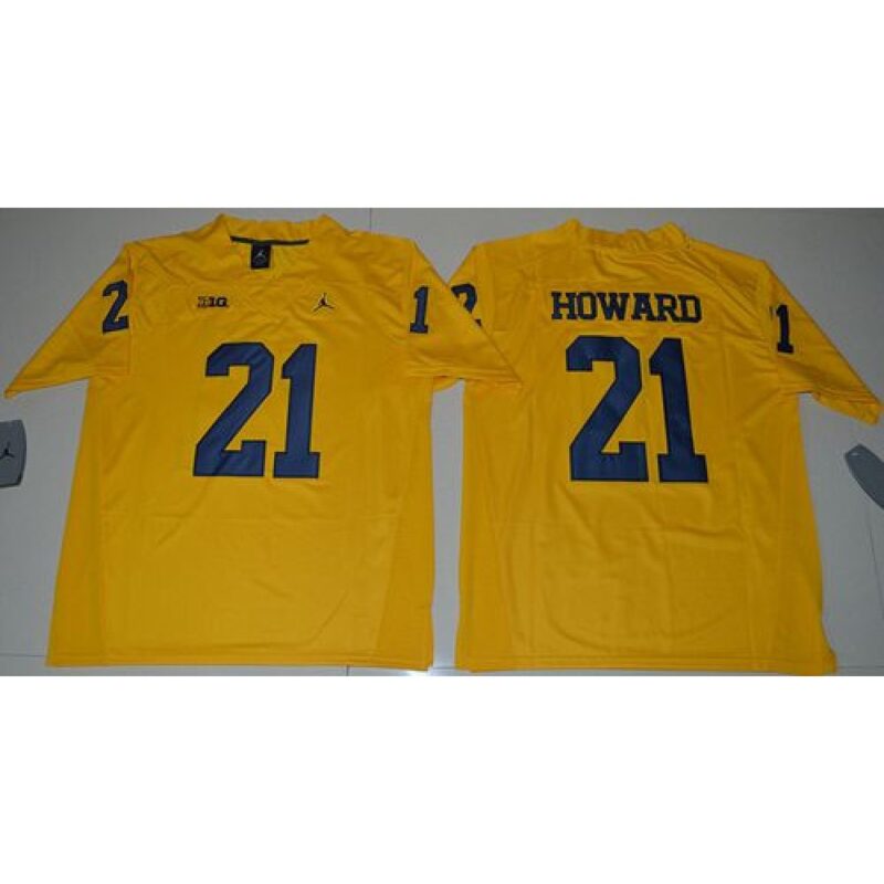 6861d7a1606f1_1 Wolverines #21 Desmond Howard Gold Limited Stitched NCAA Jersey
