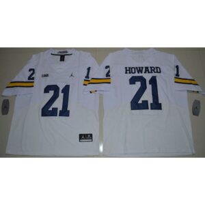 6861d7ab58ef4_1 Wolverines #21 Desmond Howard White Elite Stitched NCAA Jersey