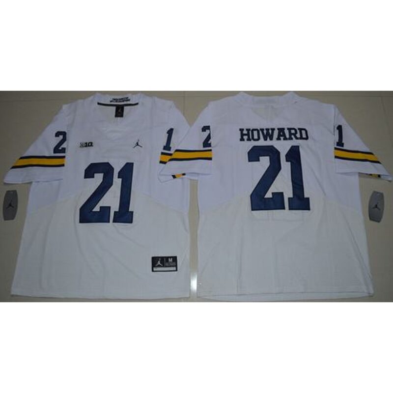 6861d7ab58ef4_1 Wolverines #21 Desmond Howard White Elite Stitched NCAA Jersey