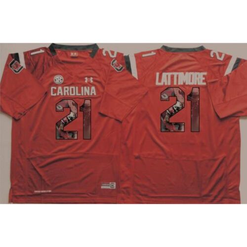 6861d7bfbd06e_1 Fighting Gamecocks #21 Marcus Lattimore Red Player Fashion Stitched NCAA Jersey