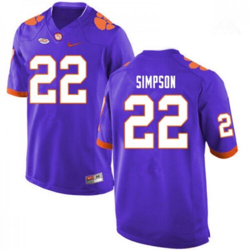 6861d7c702de8_1 Men's Clemson Tigers #22 Trenton Simpson Purple College Stitched Football Jersey