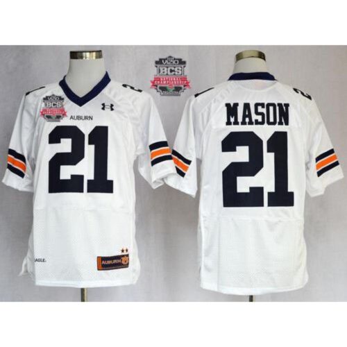 6861d7d835d49_1 Tigers #21 Tre Mason White 2014 BCS Bowl Patch Stitched NCAA Jersey
