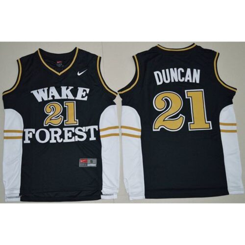 6861d7df5665b_1 Demon Deacons #21 Tim Duncan Black Basketball Stitched Jersey