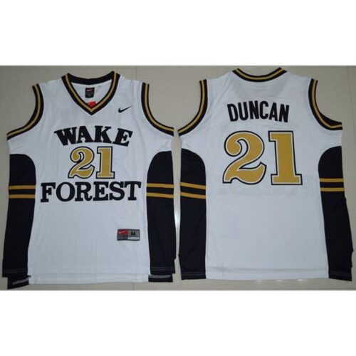 6861d7e6810a0_1 Demon Deacons #21 Tim Duncan White Basketball Stitched NCAA Jersey