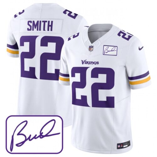 6861d81ae3bbd_1 Men's Minnesota Vikings #22 Harrison Smith White 2023 F.U.S.E. Bud Grant patch Limited Stitched Jersey