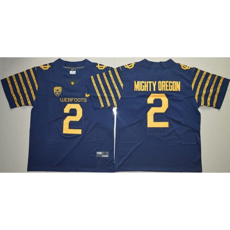 6861d825c85af_1 Ducks #2 Mighty Oregon Navy Blue Webfoots 100th Rose Bowl Game Elite Stitched NCAA Jersey