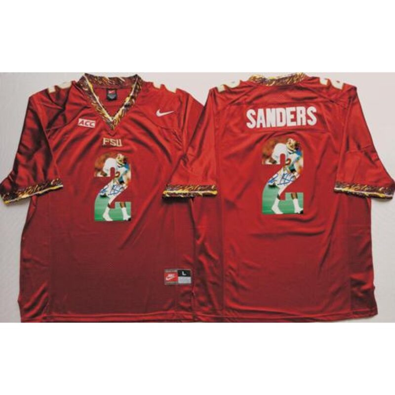 6861d8413a710_1 Seminoles #2 Deion Sanders Red Player Fashion Stitched NCAA Jersey