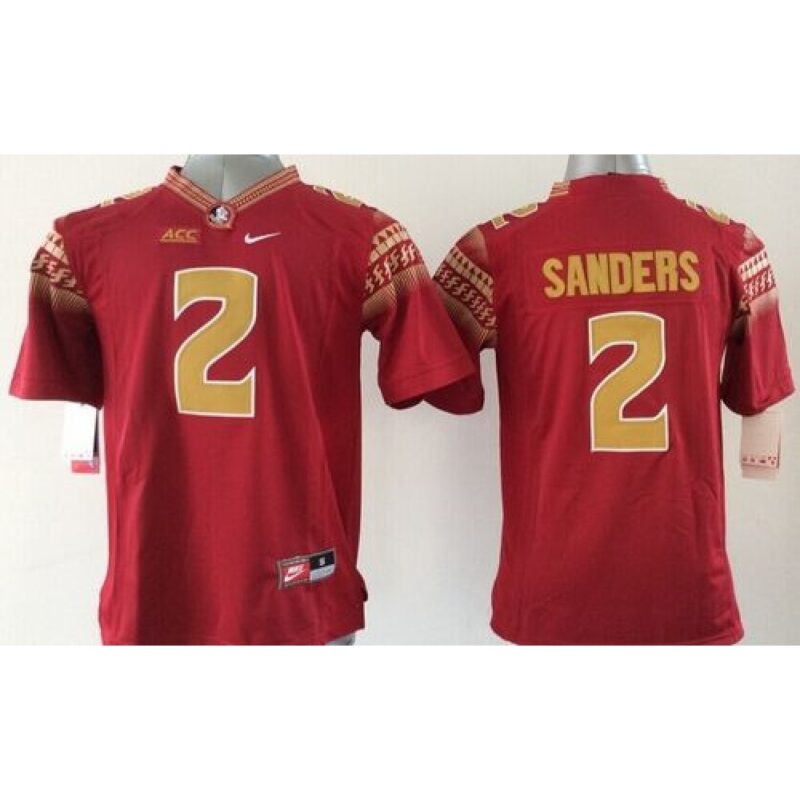 6861d85605075_1 Seminoles #2 Deion Sanders Red Limited Stitched Youth NCAA Jersey
