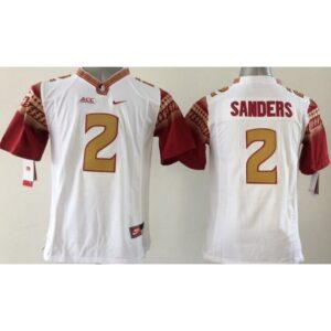 6861d85c42177_1 Seminoles #2 Deion Sanders White Limited Stitched Youth NCAA Jersey