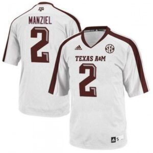 6861d85f7c7b3_1 Men's Texas A&M Aggies Lions #2 Johnny Manziel White Stitched Football Jersey