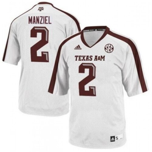 6861d85f7c7b3_1 Men's Texas A&M Aggies Lions #2 Johnny Manziel White Stitched Football Jersey