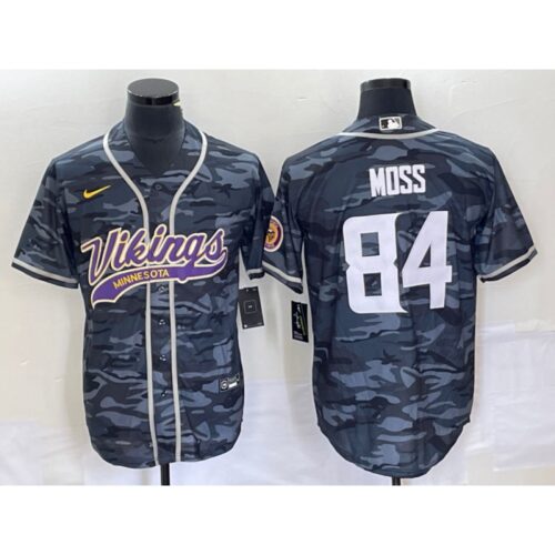 6861d86ae814b_1 Men's Minnesota Vikings #84 Randy Moss Grey Camo Cool Base Stitched Baseball Jersey