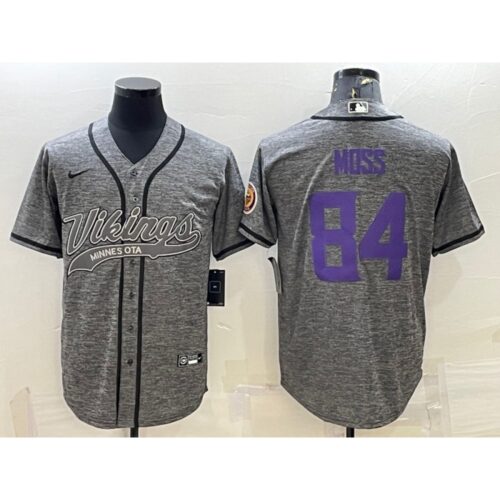 6861d86e24fd0_1 Men's Minnesota Vikings #84 Randy Moss Grey With Patch Cool Base Stitched Baseball Jersey