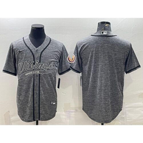 6861d87ac8fb2_1 Men's Minnesota Vikings Blank Grey With Patch Cool Base Stitched Baseball Jersey