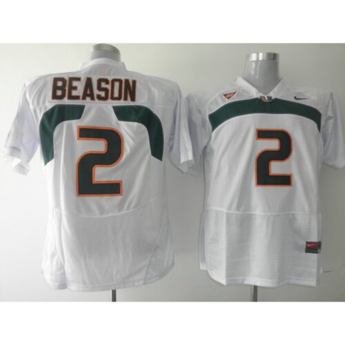 6861d89d6e5d1_1 Hurricanes #2 Jon Beason White Stitched NCAA Jerseys