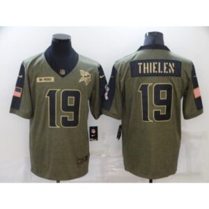 6861d8a70ba0d_1 Men's Minnesota Vikings #19 Adam Thielen 2021 Olive Salute To Service Limited Stitched Jersey