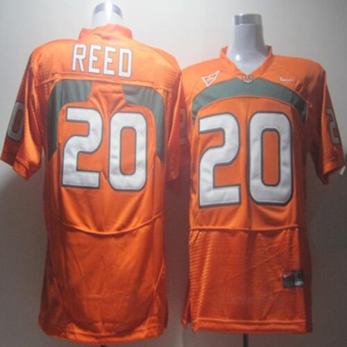 6861d8aae633b_1 Hurricanes #20 Ed Reed Orange Stitched NCAA Jerseys