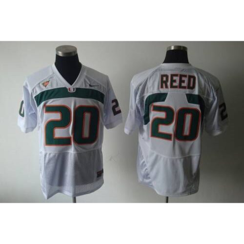 6861d8ae50a18_1 Hurricanes #20 Ed Reed White Stitched NCAA Jerseys