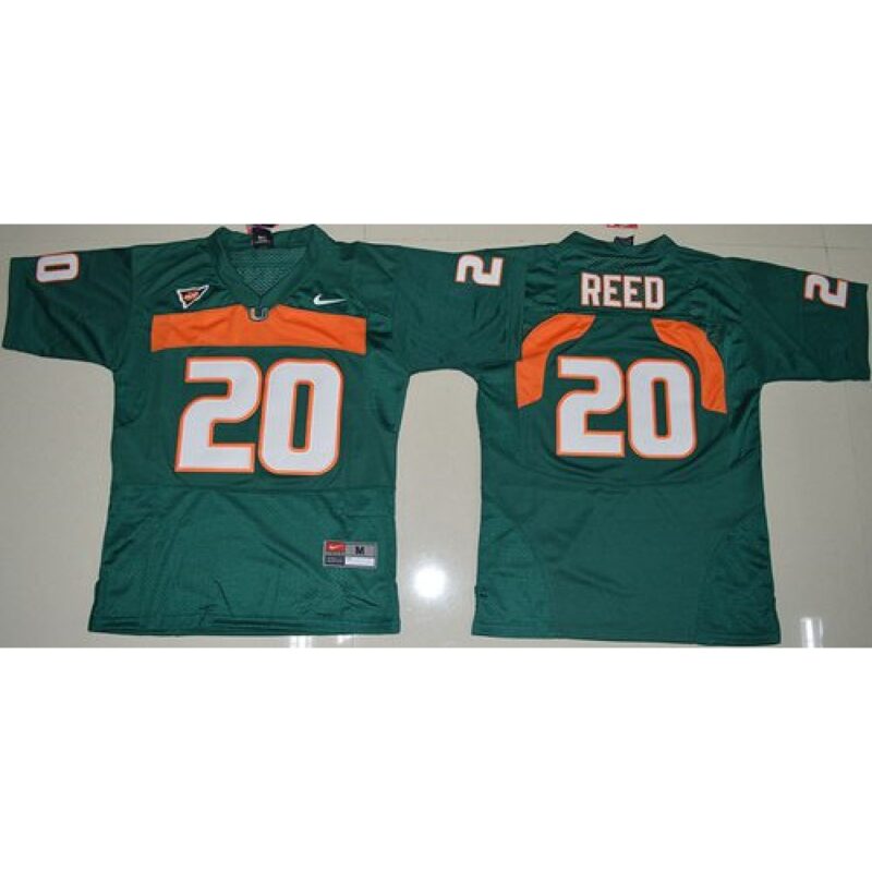 6861d8b1ba70e_1 Hurricanes #20 Ed Reed Green Stitched Youth NCAA Jersey
