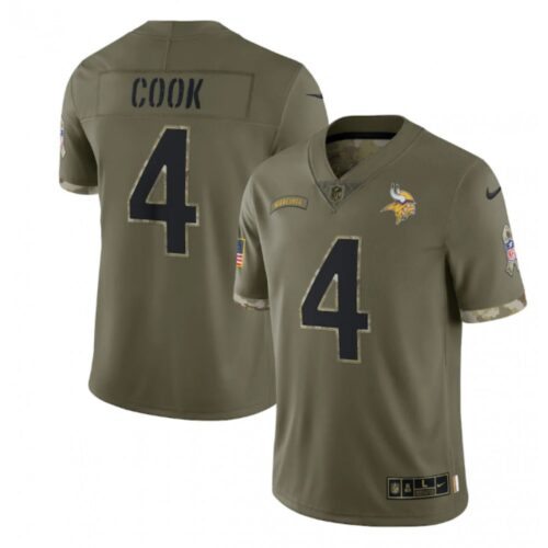 6861d8bac0bc7_1 Men's Minnesota Vikings #4 Dalvin Cook Olive 2022 Salute To Service Limited Stitched Jersey