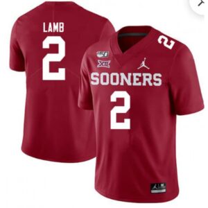 6861d8d21c6f1_1 Men's Oklahoma Sooners #2 CeeDee Lamb Red 150th Season Stitched NCAA Jersey