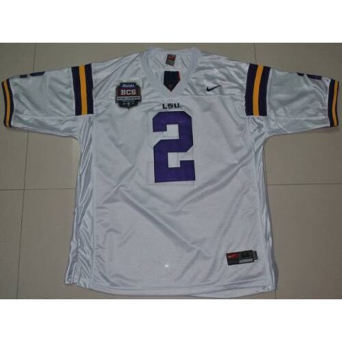 6861d8ea31870_1 LSU Tigers #2 Rueben Randle White 2012 BCS Championship Patch Stitched NCAA Jersey