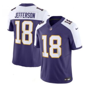 6861d8f341f86_1 Men's Minnesota Vikings #18 Justin Jefferson Purple 2023 F.U.S.E. Vapor Limited Stitched Jersey