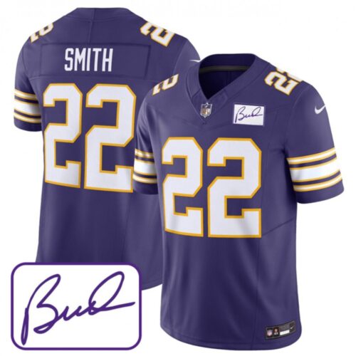 6861d8fd58c43_1 Men's Minnesota Vikings #22 Harrison Smith Purple 2023 F.U.S.E. Bud Grant patch Limited Stitched Jersey