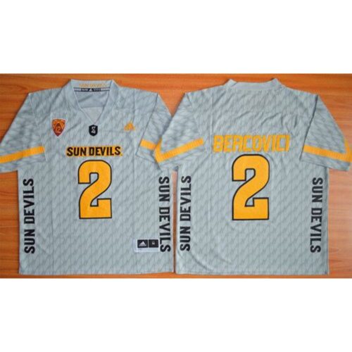 6861d91a021ad_1 Sun Devils #2 Mike Bercovici New Grey Stitched NCAA Jersey