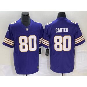 6861d91d1f33c_1 Men's Minnesota Vikings #80 Cris Carter Purple 2023 F.U.S.E. Vapor Untouchable Limited Stitched Jersey