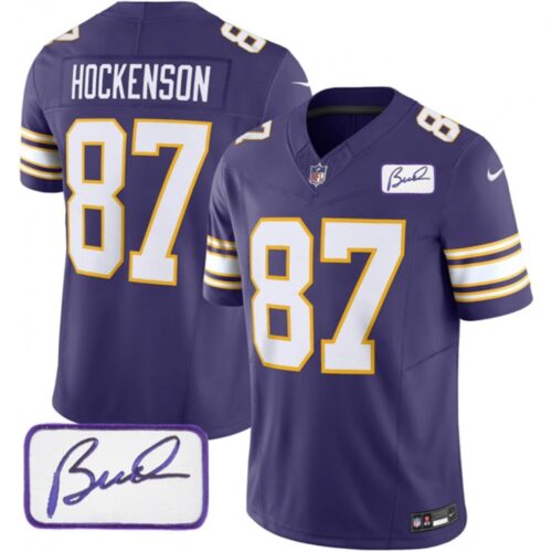 6861d9244384b_1 Men's Minnesota Vikings #87 T.J. Hockenson Purple 2023 F.U.S.E. Bud Grant patch Vapor Limited Stitched Jersey