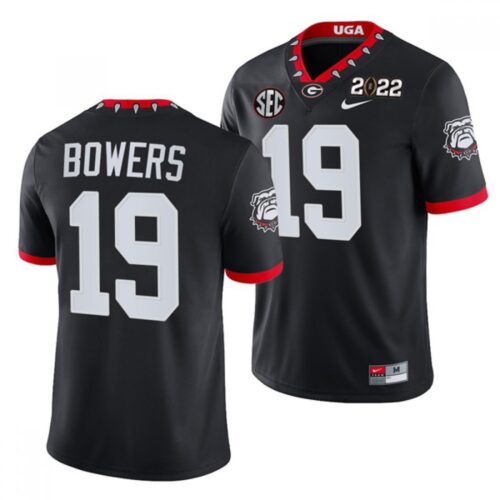 6861d92c1ab30_1 Men's Georgia Bulldogs #19 Brock Bowers 2022 Patch Black College Football Stitched Jersey