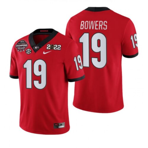 6861d936d3f70_1 Men's Georgia Bulldogs #19 Brock Bowers 2021/22 CFP National Champions Red College Football Stitched Jersey
