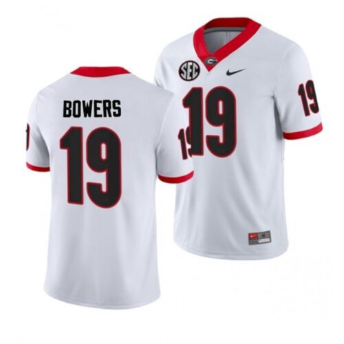 6861d93dc9474_1 Men's Georgia Bulldogs #19 Brock Bowers White College Football Stitched Jersey