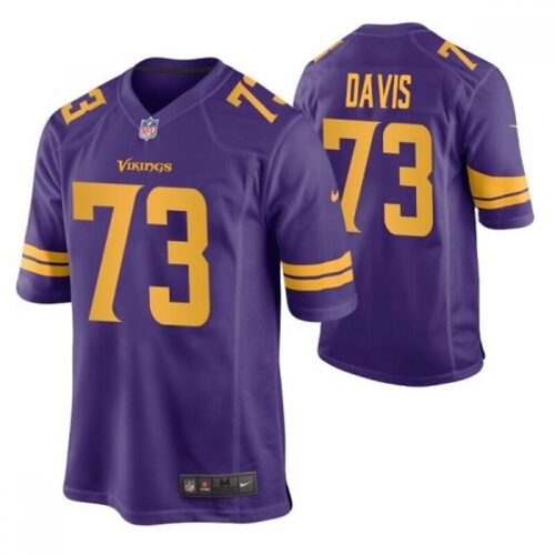 6861d96745246_1 Men's Minnesota Vikings #73 Jesse Davis Purple Color Rush Stitched Jersey