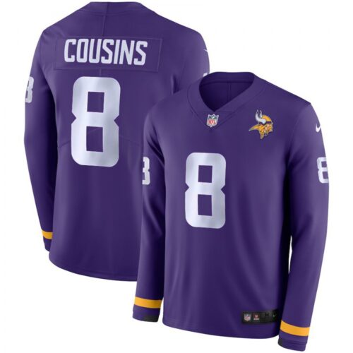 6861d96abc31e_1 Men's Minnesota Vikings #8 Kirk Cousins Purple Therma Long Sleeve Stitched NFL Jersey