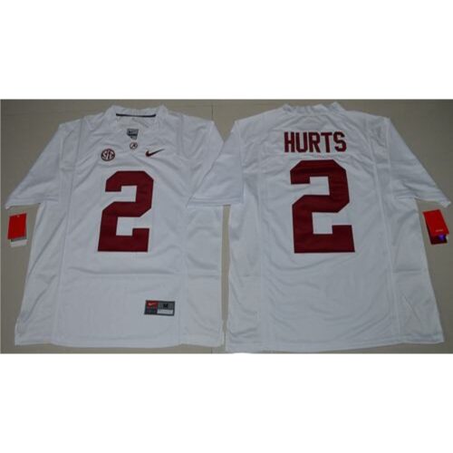 6861d96b287d1_1 Crimson Tide #2 Jalen Hurts White Limited Stitched NCAA Jersey