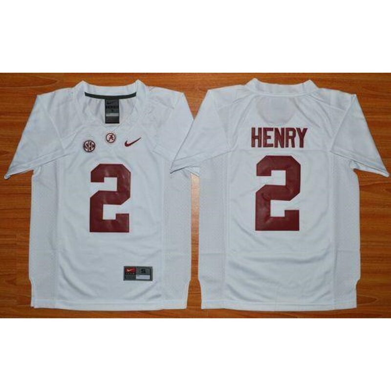 6861d99634d41_1 Crimson Tide #2 Derrick Henry White Stitched Youth NCAA Jersey