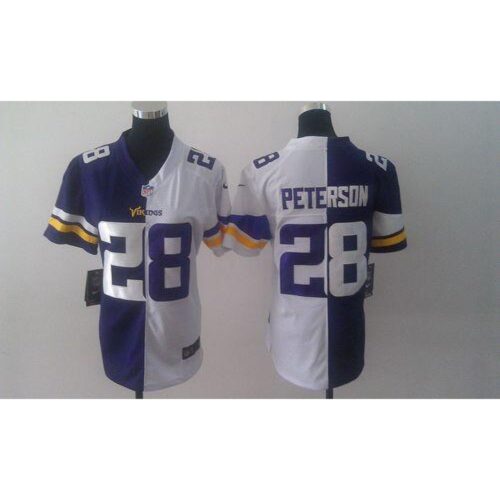 6861d997bf7fb_1 Men's Minnesota Vikings #28 Adrian Peterson Purple And White Elite Split Stitched Jersey