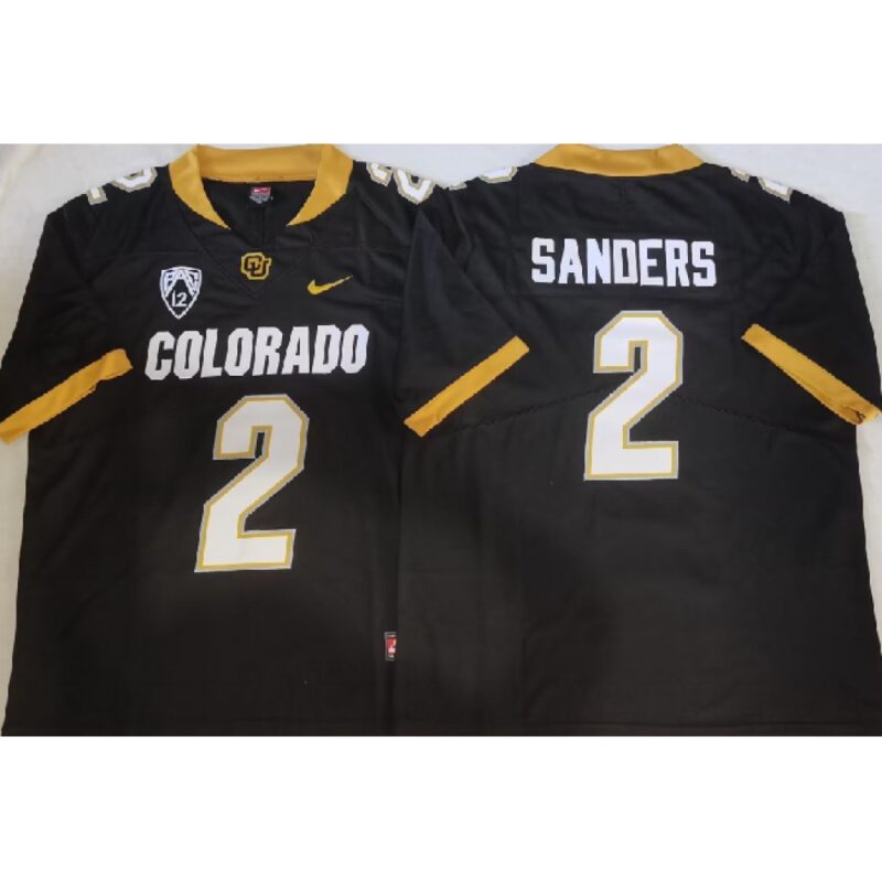 6861d99aa518f_1 Men's Colorado Buffaloes #2 Shedeur Sanders Black With PAC-12 Patch Stitched Football Jersey