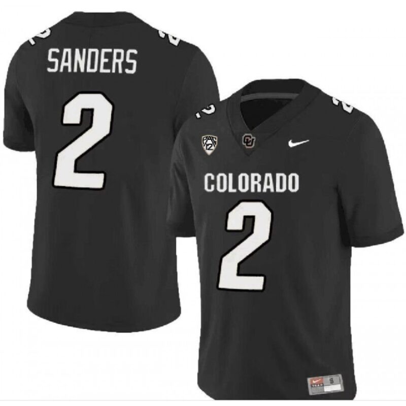 6861d99dd8f79_1 Men's Colorado Buffaloes #2 Shedeur Sanders Black With PAC-12 Patch Stitched Football Jersey