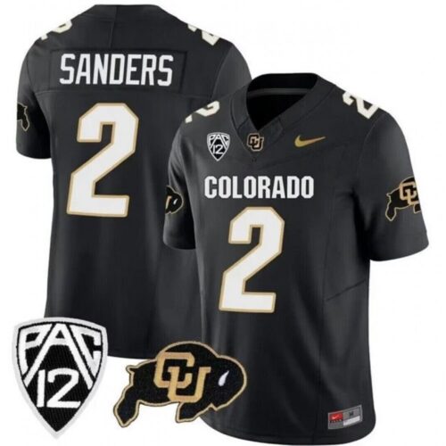 6861d9a7896ec_1 Men's Colorado Buffaloes #2 Shedeur Sanders Black 2023 F.U.S.E. With PAC-12 Patch Stitched Football Jersey