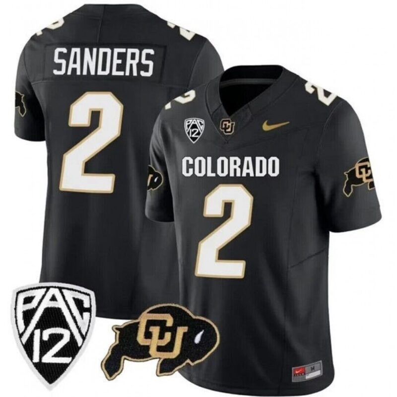 6861d9a7896ec_1 Men's Colorado Buffaloes #2 Shedeur Sanders Black 2023 F.U.S.E. With PAC-12 Patch Stitched Football Jersey